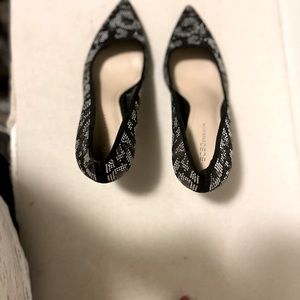 BCBGeneration Black/Silver Rhinestone Heels